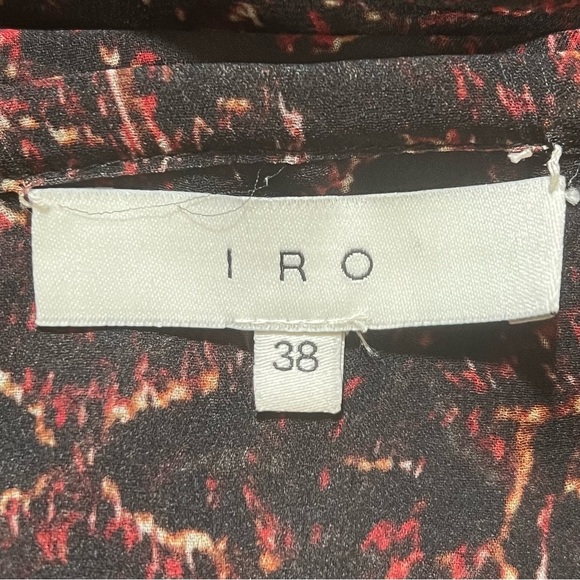 IRO Mini Skirt Side Zip Ruched Front and Back Black Multi Hi-Lo - Picture 4 of 9